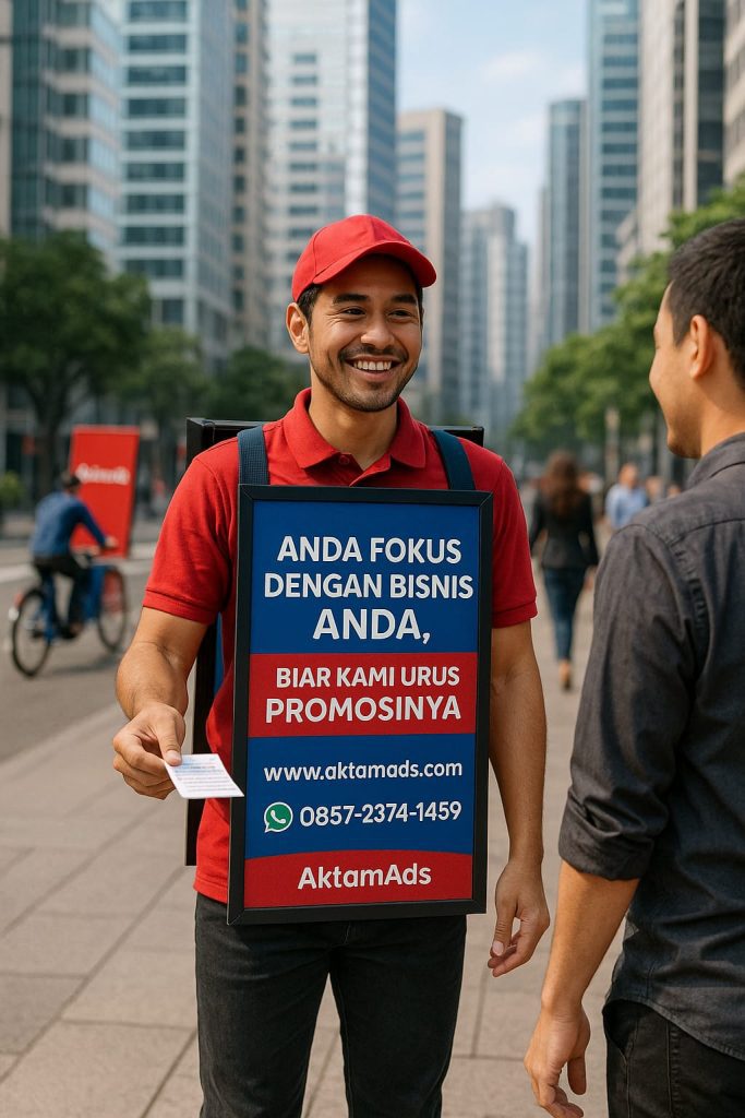 human billboard plus sebar brosur