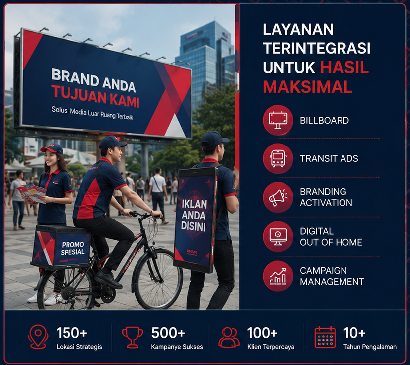 Dokumentasi profesional halaman Aktam Ads Tentang Kami mengenai tim lapangan sebar brosur dan aktivasi iklan luar ruang