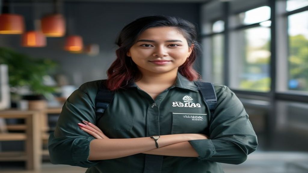 Tim profesional menyebarkan brosur sekolah ke pihak orang tua dan siswa di lingkungan kampus