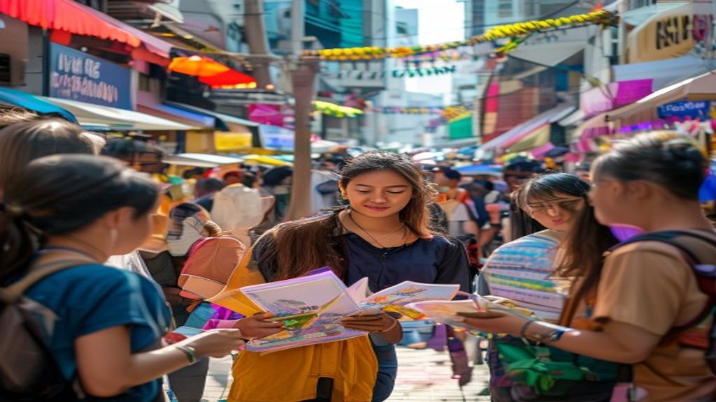 Aktivitas distribusi brosur informasi di Gading Serpong