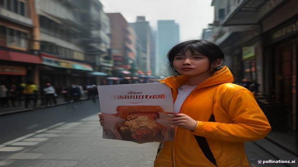 Human billboard di Kebon Jeruk menampilkan promosi kreatif di jalanan Jakarta