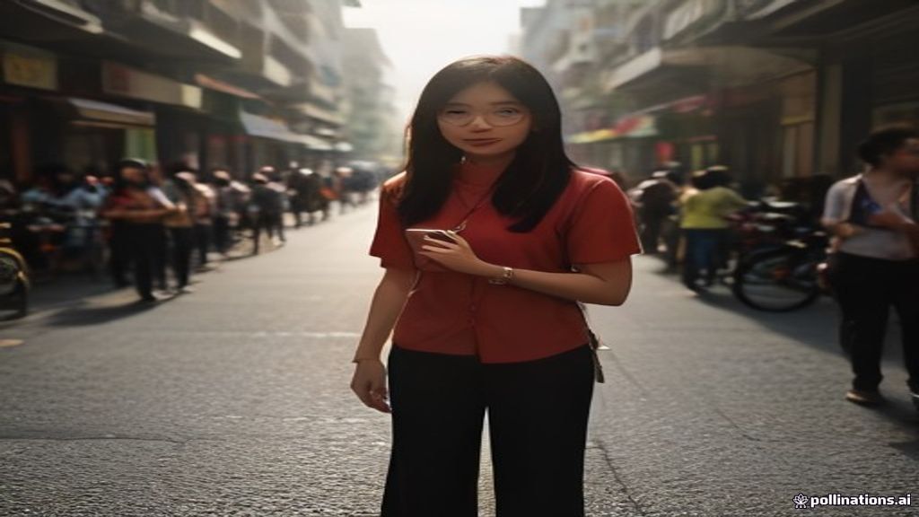 Petugas membagikan brosur promosi kepada pejalan kaki di area pusat kota yang ramai.