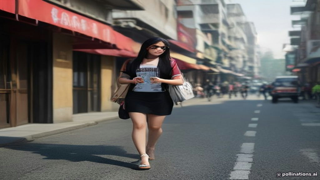 Human billboard Bekasi Barat berjalan di jalan raya utama untuk promosi merek.
